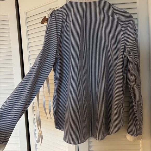 Sandy Liang striped button down long sleeve shirt arm ties - Picture 6 of 7